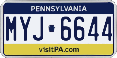 PA license plate MYJ6644