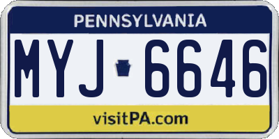 PA license plate MYJ6646