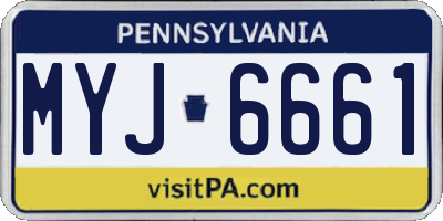 PA license plate MYJ6661