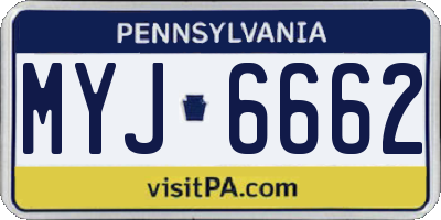 PA license plate MYJ6662