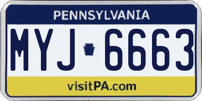 PA license plate MYJ6663