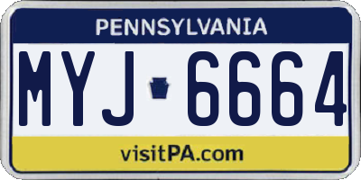 PA license plate MYJ6664