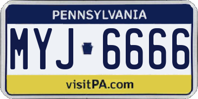 PA license plate MYJ6666