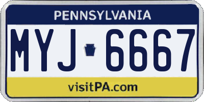 PA license plate MYJ6667