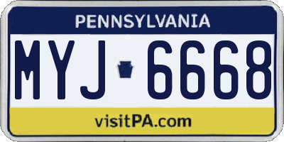 PA license plate MYJ6668