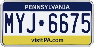 PA license plate MYJ6675