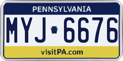 PA license plate MYJ6676