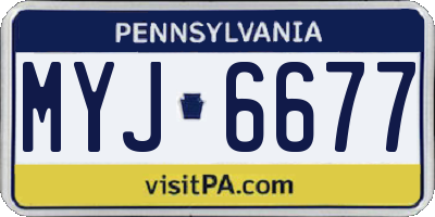 PA license plate MYJ6677