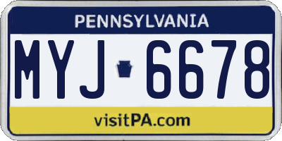 PA license plate MYJ6678