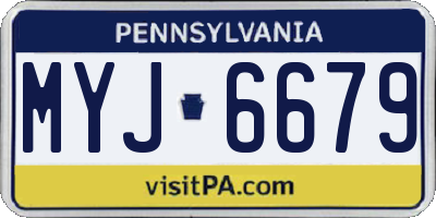 PA license plate MYJ6679