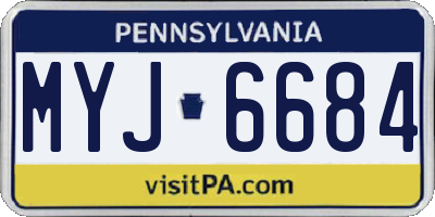 PA license plate MYJ6684