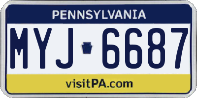 PA license plate MYJ6687