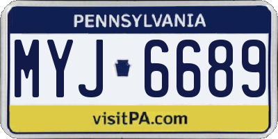 PA license plate MYJ6689