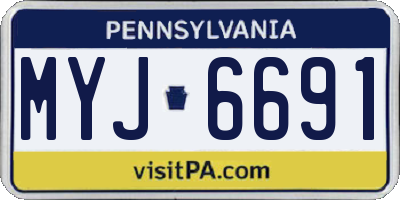PA license plate MYJ6691