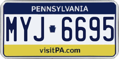 PA license plate MYJ6695