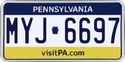 PA license plate MYJ6697