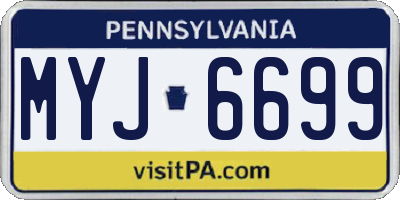 PA license plate MYJ6699