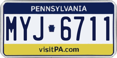 PA license plate MYJ6711