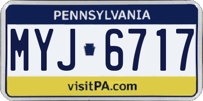 PA license plate MYJ6717