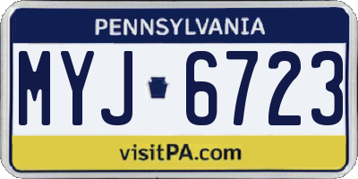 PA license plate MYJ6723