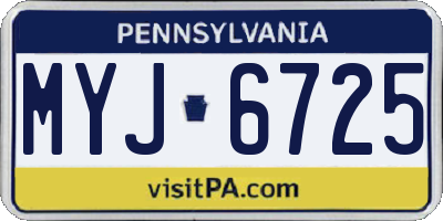 PA license plate MYJ6725
