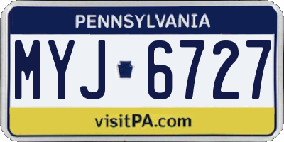 PA license plate MYJ6727