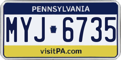 PA license plate MYJ6735