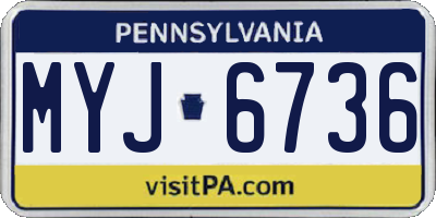 PA license plate MYJ6736