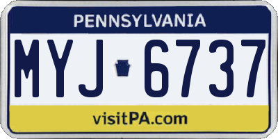 PA license plate MYJ6737