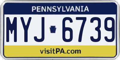 PA license plate MYJ6739