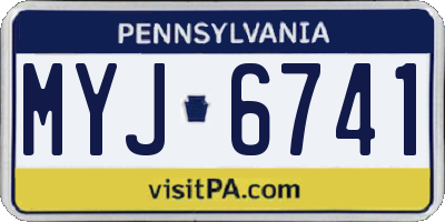 PA license plate MYJ6741