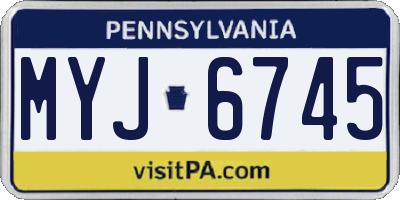 PA license plate MYJ6745