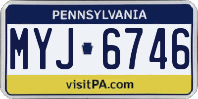 PA license plate MYJ6746