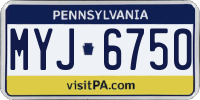 PA license plate MYJ6750