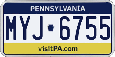 PA license plate MYJ6755
