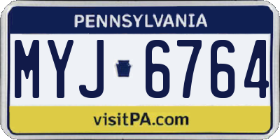 PA license plate MYJ6764