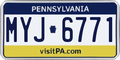 PA license plate MYJ6771