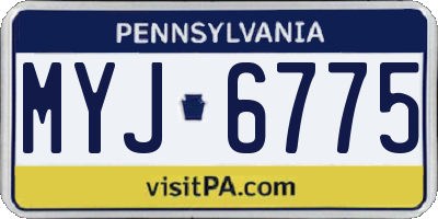 PA license plate MYJ6775
