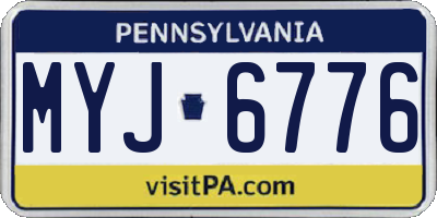 PA license plate MYJ6776