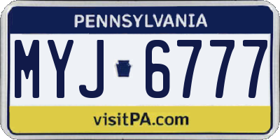 PA license plate MYJ6777