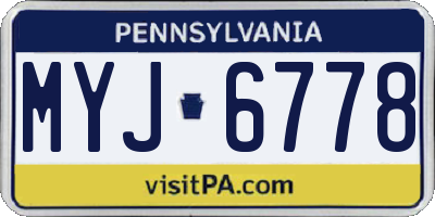 PA license plate MYJ6778
