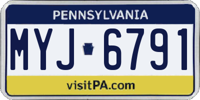 PA license plate MYJ6791