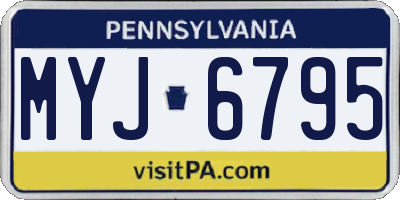 PA license plate MYJ6795