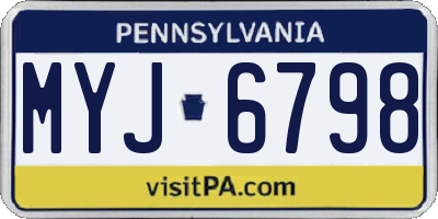 PA license plate MYJ6798
