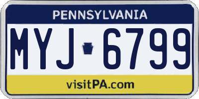 PA license plate MYJ6799