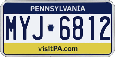PA license plate MYJ6812
