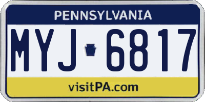 PA license plate MYJ6817