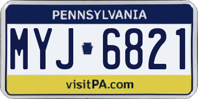 PA license plate MYJ6821