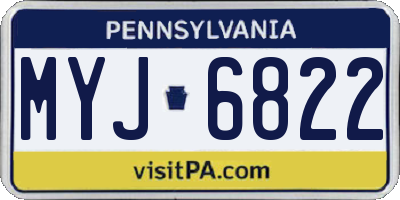 PA license plate MYJ6822