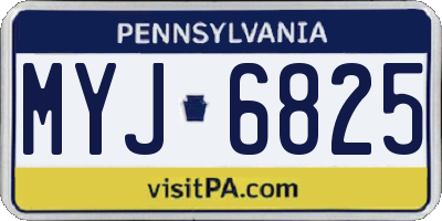 PA license plate MYJ6825